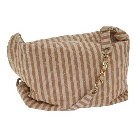 CHANEL Matelasse Chain Crash Shoulder Bag Canvas Red Gold CC - Picture 1 of 16
